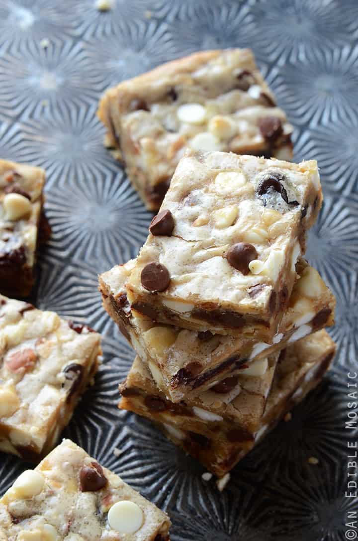 Cherry-Almond Brown Butter Blondies with White and Dark Chocolate Chips 3