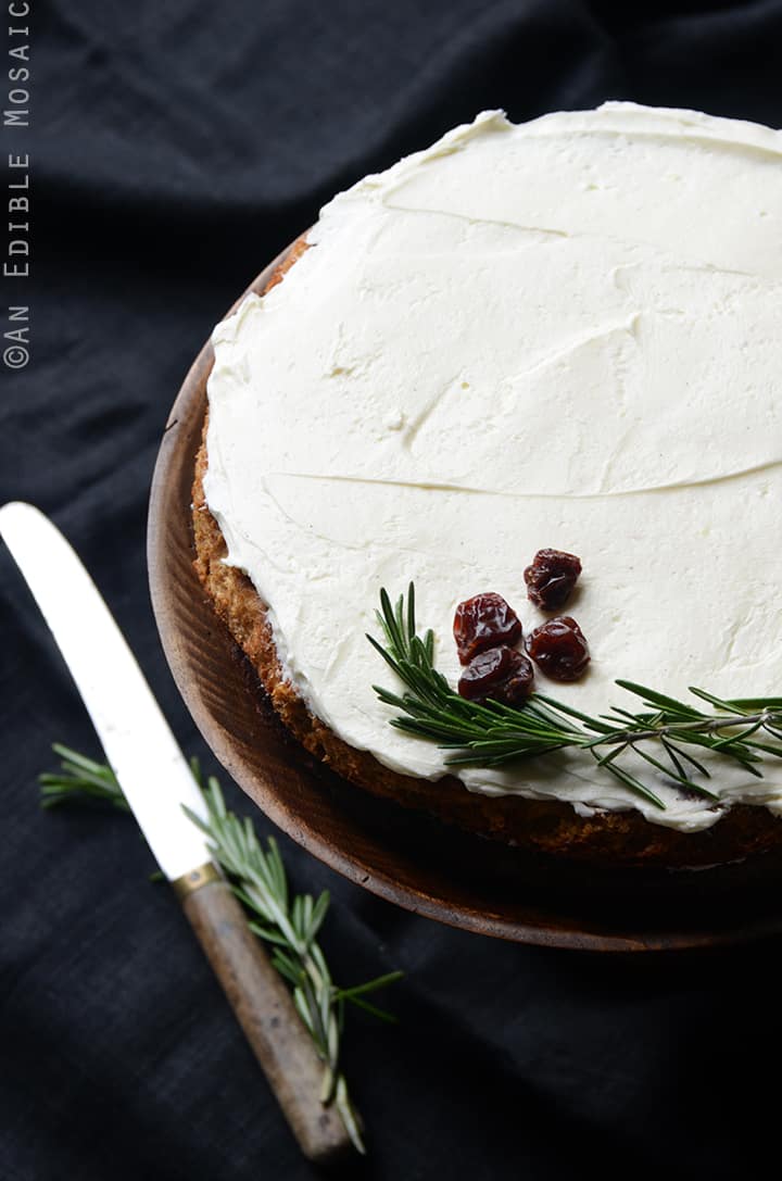 Gluten-Free Cherry Almond Cake with Rosemary Vanilla Bean Buttercream 2