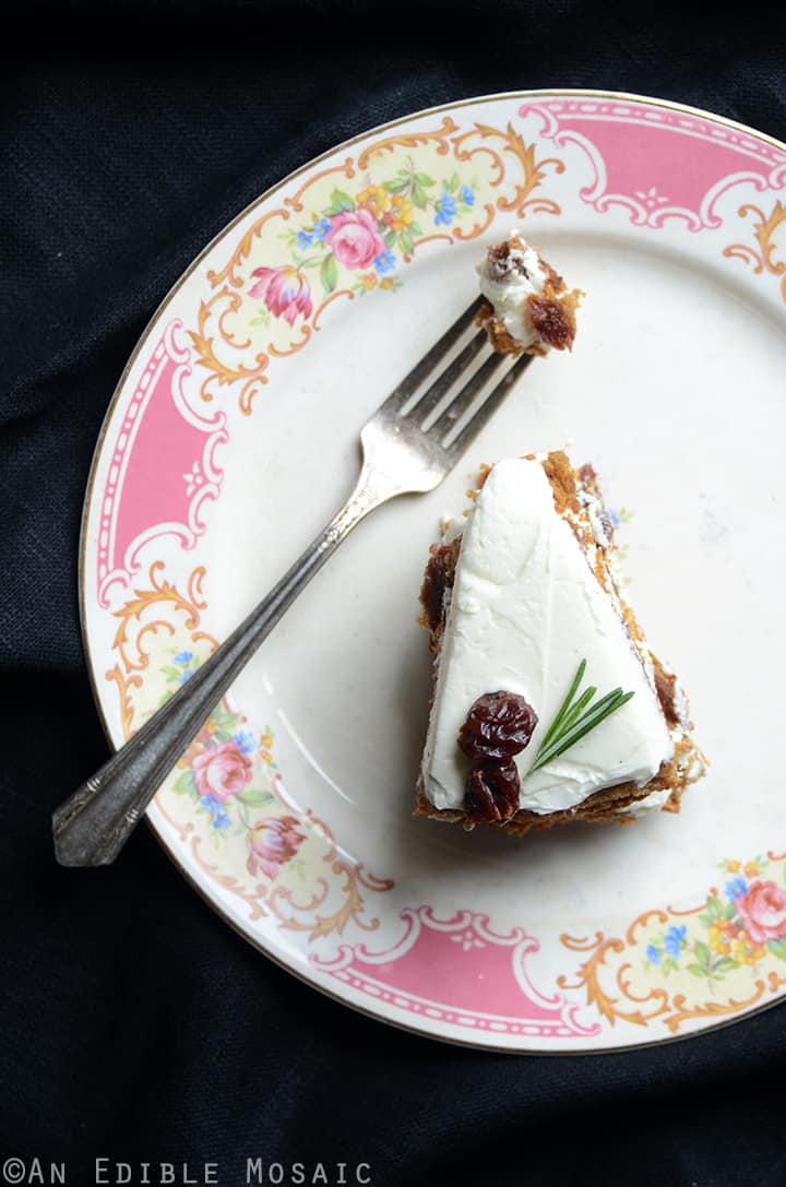 Gluten-Free Cherry Almond Cake with Rosemary Vanilla Bean Buttercream 3