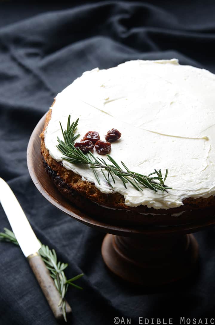 Gluten-Free Cherry Almond Cake with Rosemary Vanilla Bean Buttercream 4