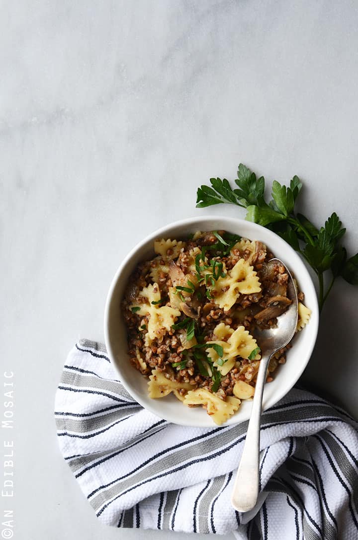 Kasha Varnishkes (Buckwheat Groats with Bowtie Pasta) 3