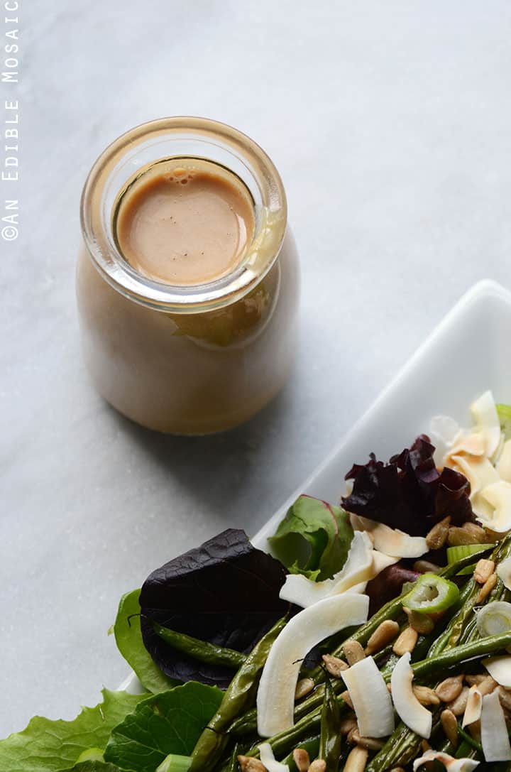 Spring Mix and Roasted Green Bean Salad with Creamy Maple-Miso Dressing 2