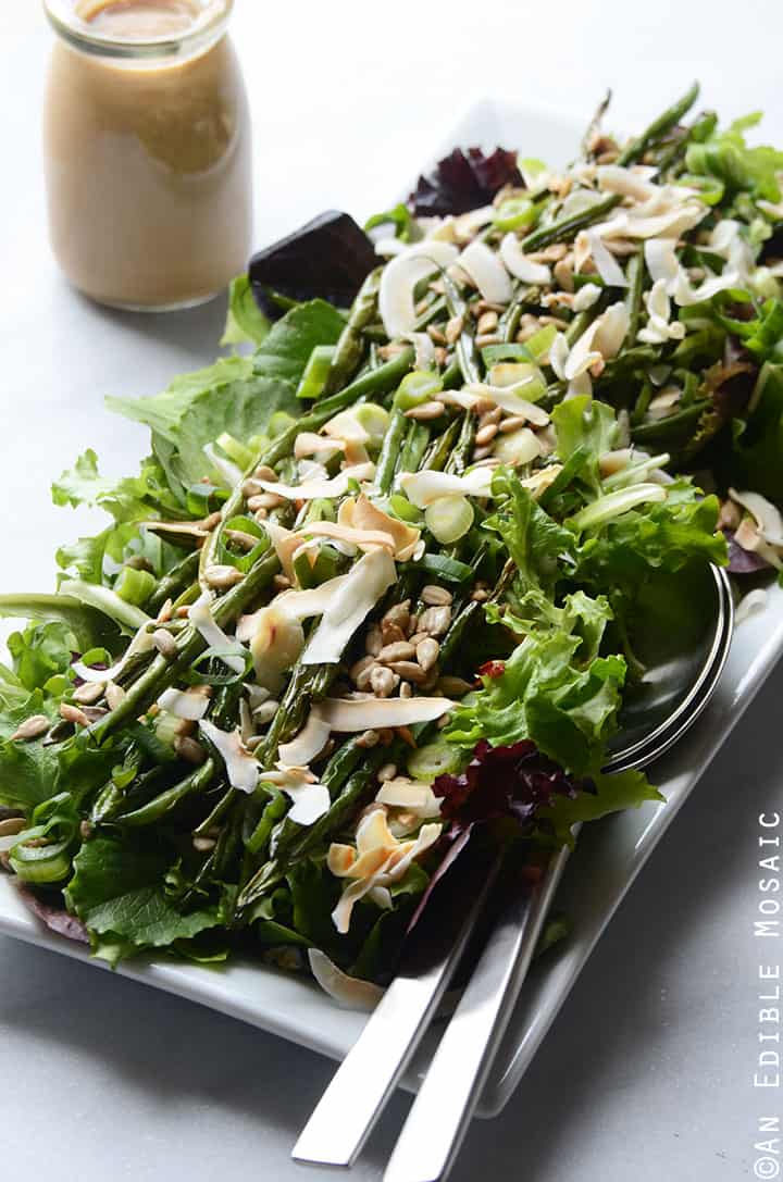 Spring Mix and Roasted Green Bean Salad with Creamy Maple-Miso Dressing 4