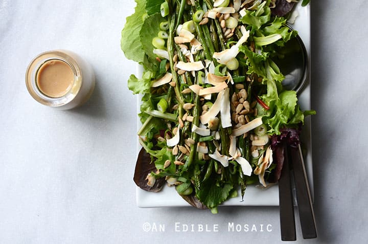 Spring Mix and Roasted Green Bean Salad with Creamy Maple-Miso Dressing 5