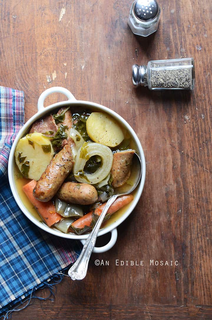 Dublin Coddle with Carrots and Greens