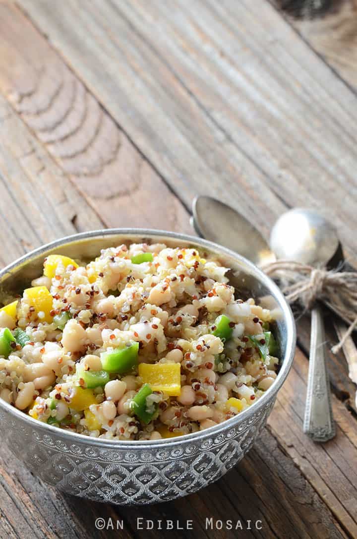 Tri-Color Quinoa, White Bean, and Bell Pepper Salad