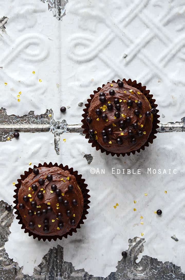 Yellow Cake Cupcakes with Fudgy Chocolate Buttercream for Two 3