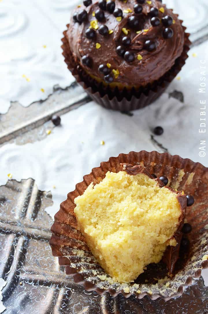 Yellow Cake Cupcakes with Fudgy Chocolate Buttercream for Two 4