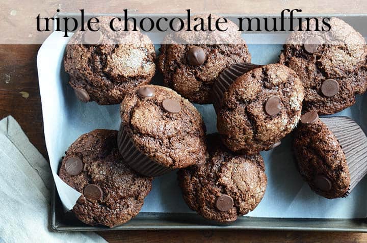 triple chocolate muffins with description
