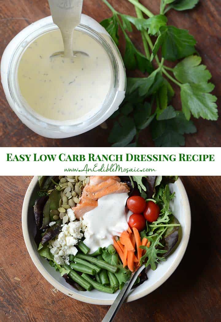 Easy Low Carb Ranch Dressing Recipe Pin