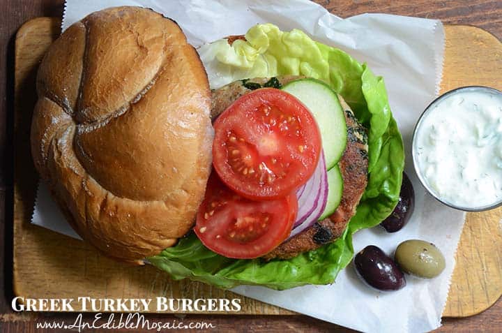 Greek Turkey Burgers with Description