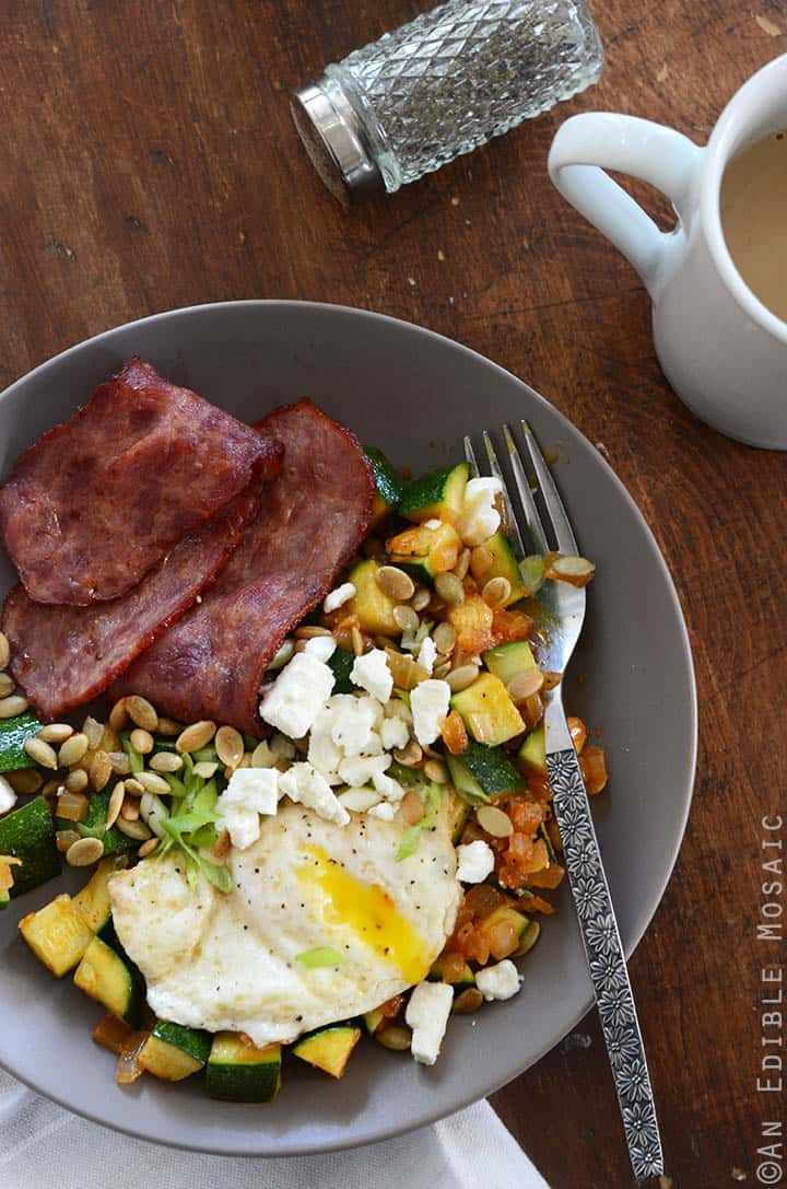 Smoked Paprika Zucchini Hash Breakfast Bowls