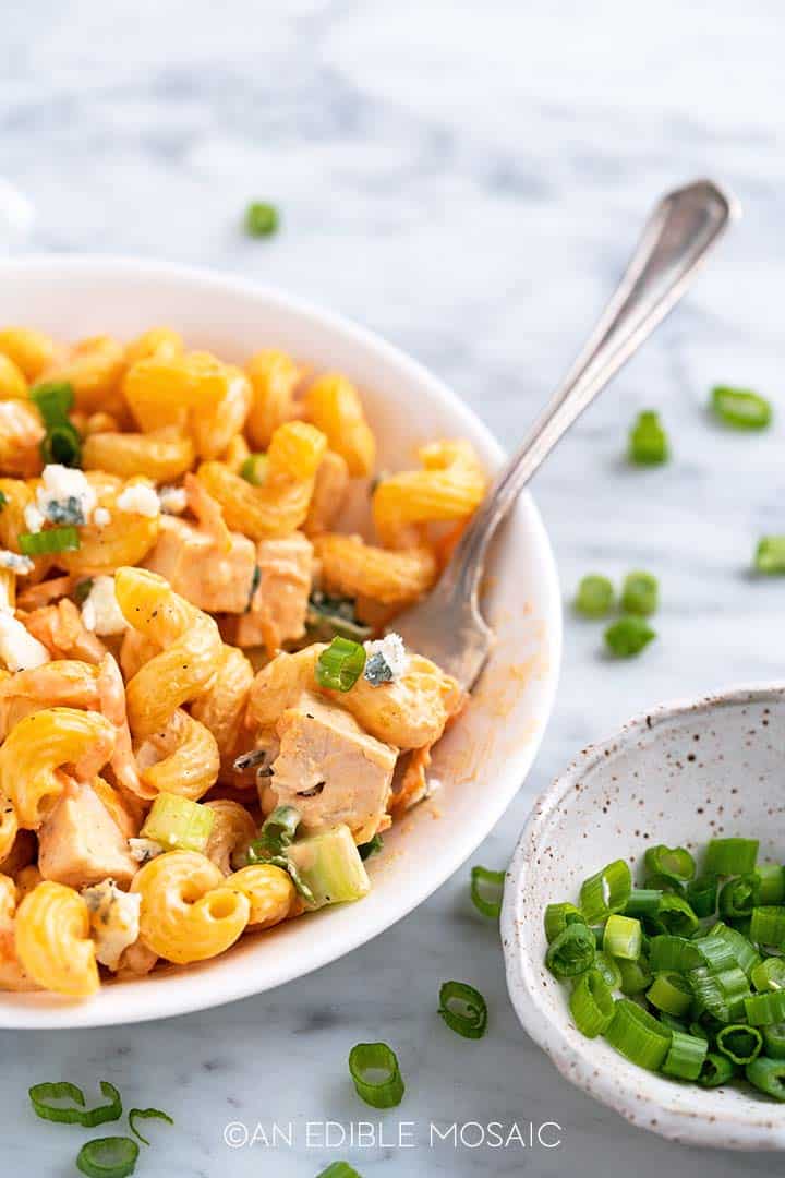 buffalo chicken pasta salad with blue cheese