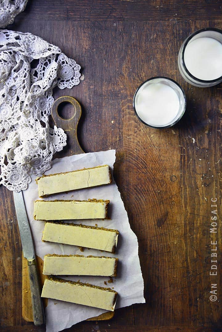 Pumpkin Spice Steel Cut Oat Bars with Pumpkin Spice White Chocolate Glaze {Vegan}