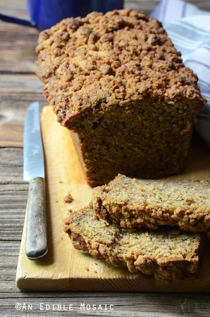Chai-Spiced Spaghetti Squash (or Pumpkin) Crumble-Topped Loaf Cake