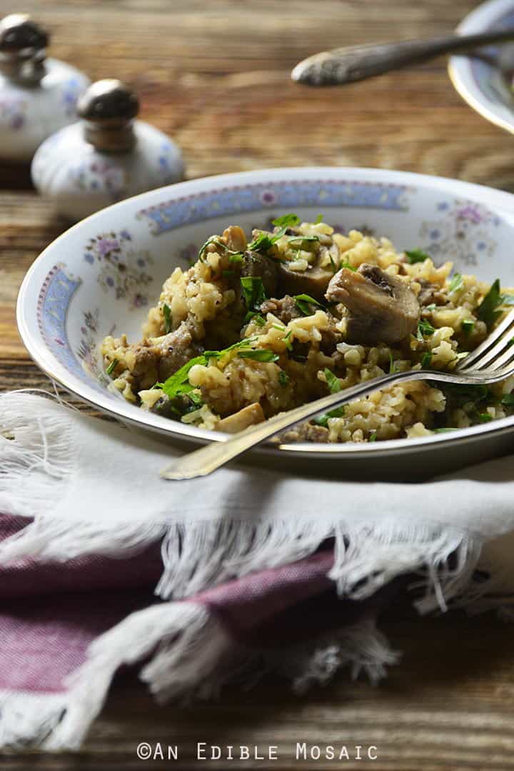 one-pot-brown-rice-pilaf-with-chicken-sausage-mushrooms-and-rosemary-gluten-free-2