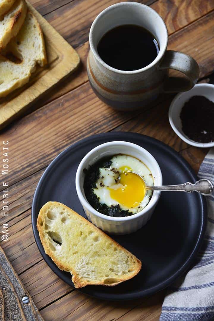 Sumac-Spiced Baked Eggs with Kale {Paleo}