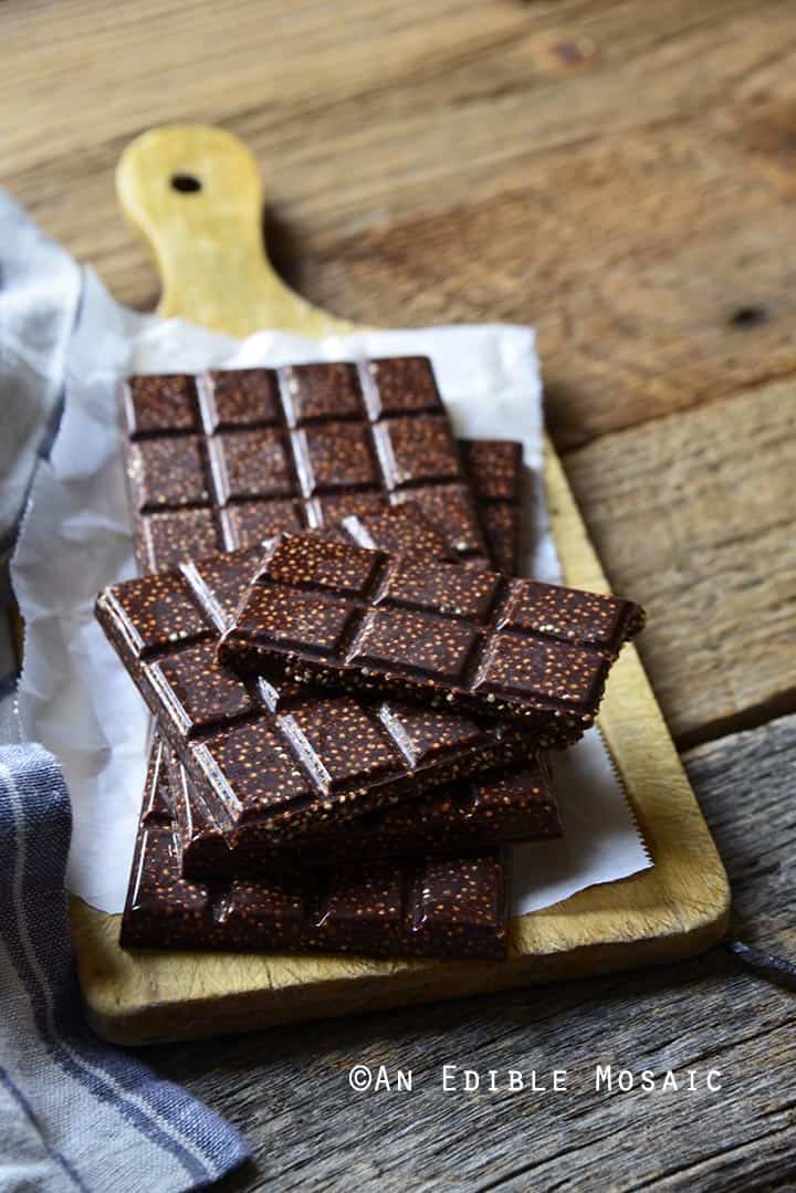 Crispy Toasted Puffed Quinoa Dark Chocolate Candy Bars