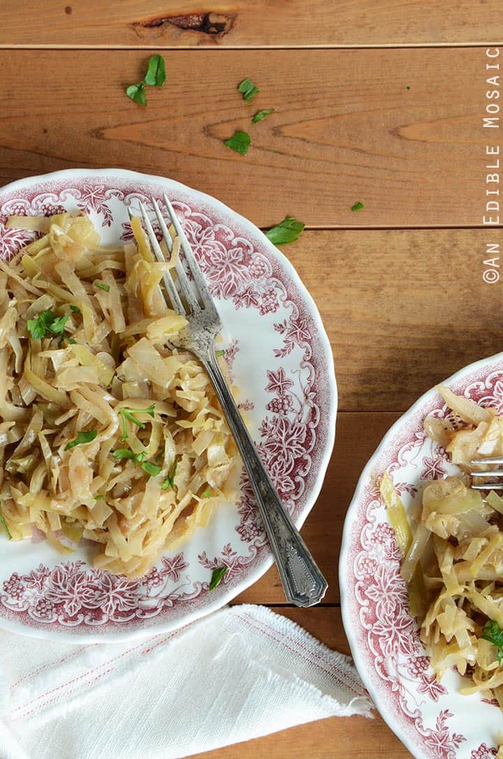 Sweet and Sour Green Cabbage and Apple Sauté {Paleo; Whole30}