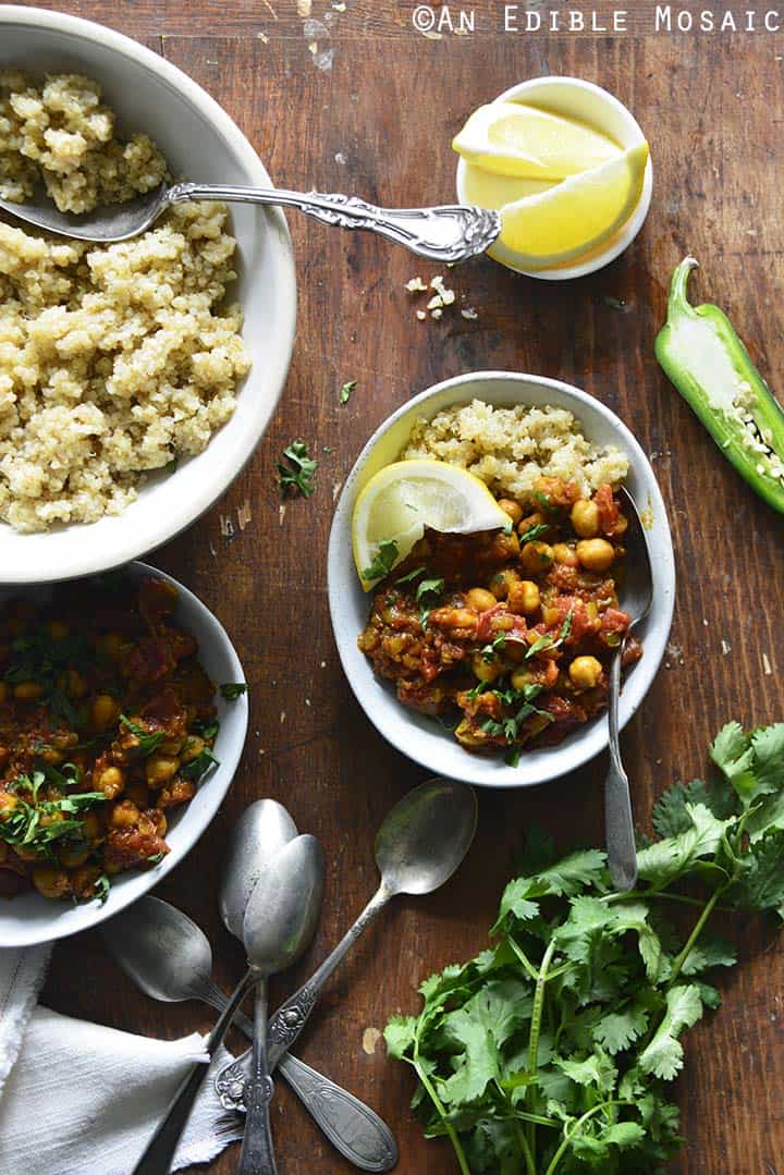 Indian-Spiced Chickpea Curry (Chana Masala) {Lagostina 5-Quart Casserole Giveaway}