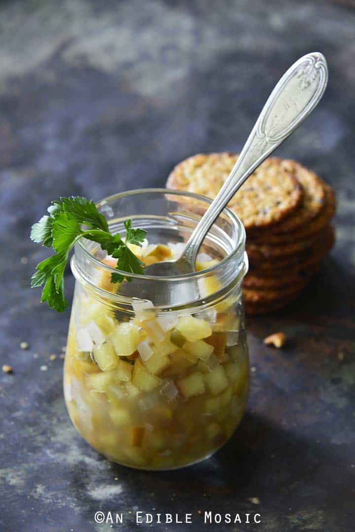 Glass Jar of Easy Apple Jalapeno Relish