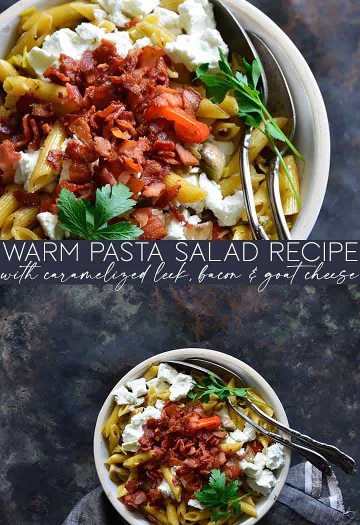 warm pasta salad recipe pin