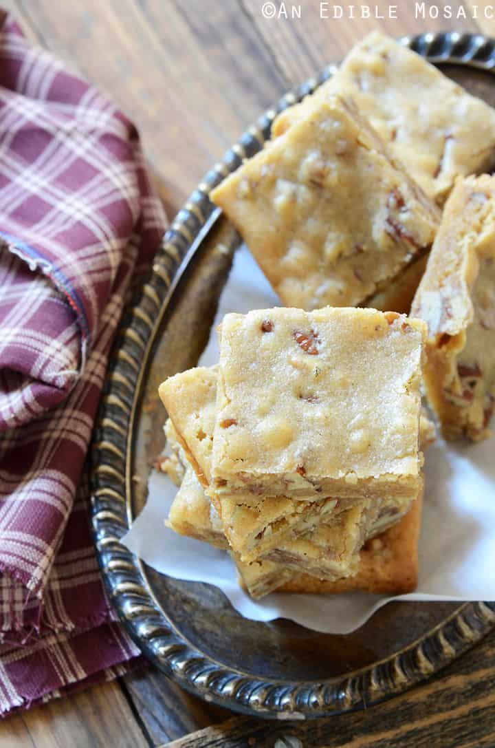 Butterbeer Brown Butter Blondies with Toasted Pecans