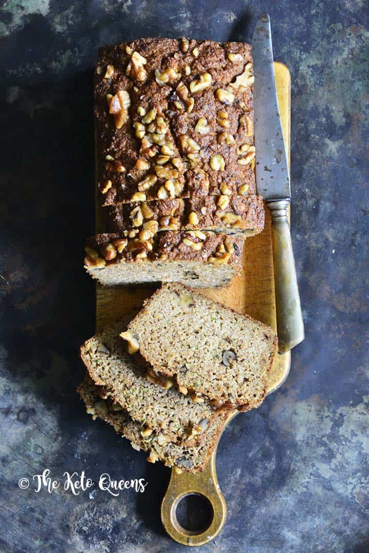 Keto Zucchini Walnut Spice Bread