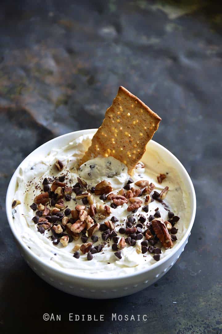 Easy Sugar-Free Turtle Cheesecake Dip with Cracker Dipping