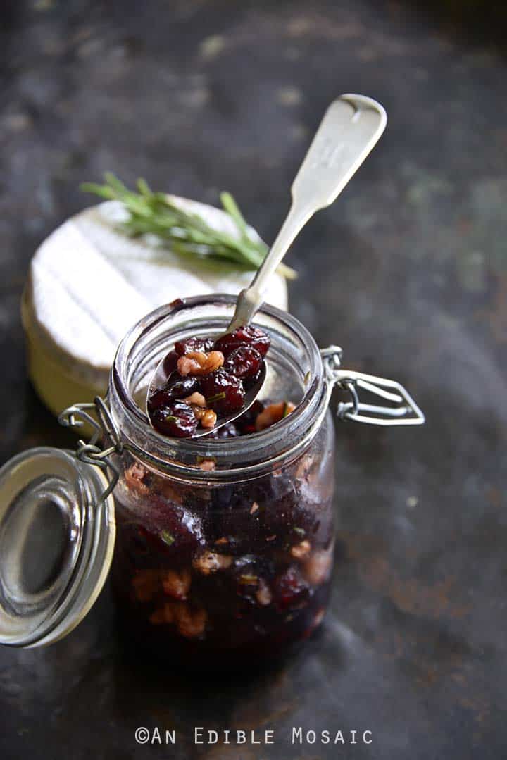 Spiced Rosemary-Scented Honey and Red Wine Cranberries 