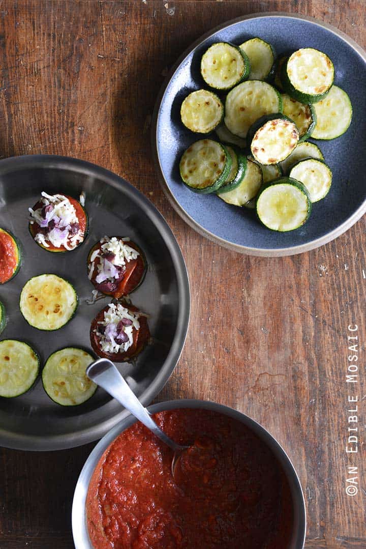 Zucchini Bites Prep Overhead View