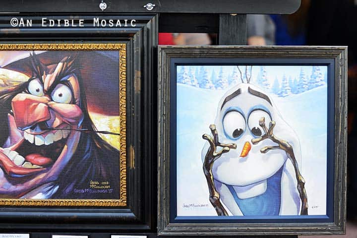 Disney Olaf and Captain Hook Paintings