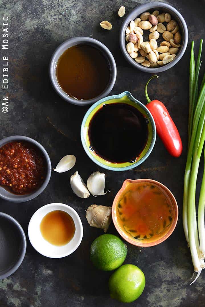 Ingredients for Chili-Garlic Glazed Wings with Peanutty Satay Dipping Sauce