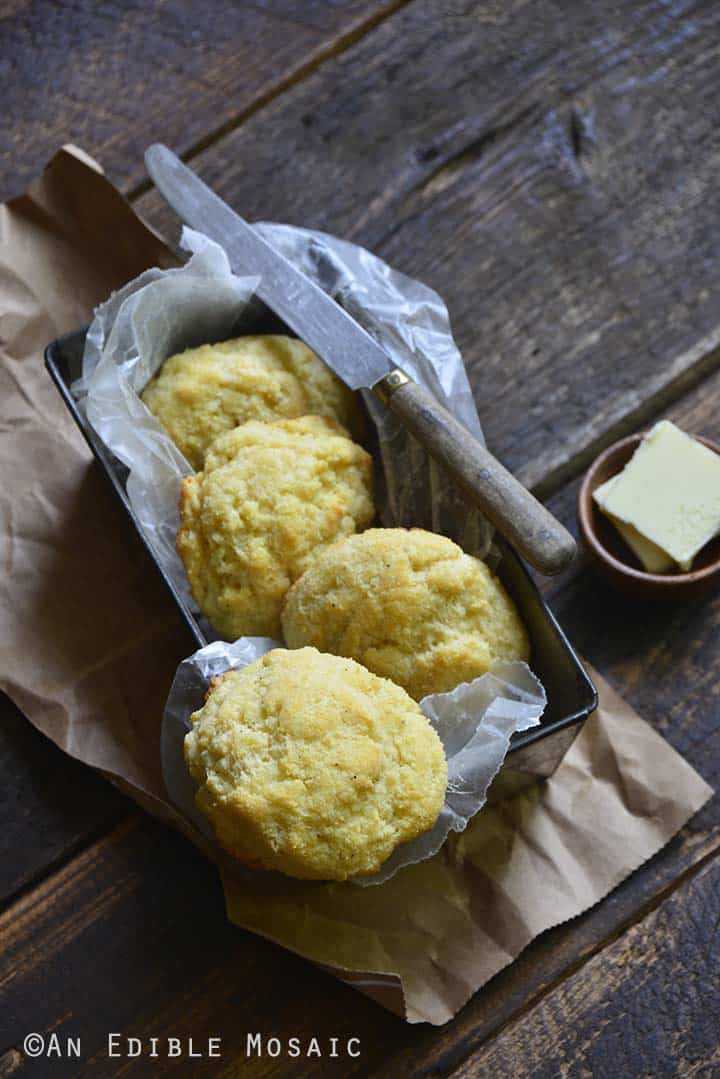 Low Carb Biscuits Recipe on Dark Wooden Table