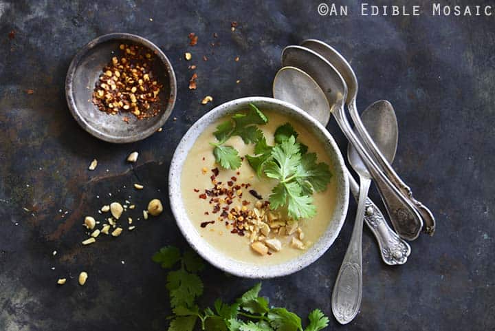 Close Up of Panang Curry Red Lentil Soup