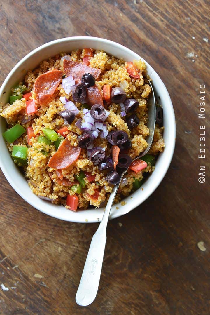 Pizza-Flavored Quinoa Fried Rice