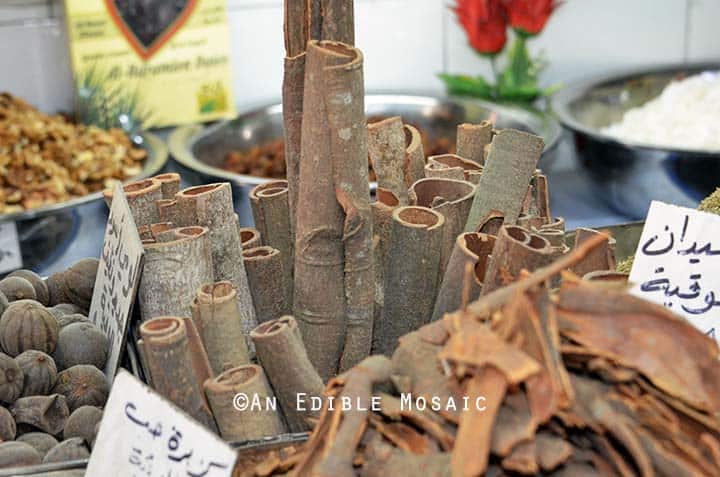 Dried Bark at Middle Eastern Spice Market in Syria