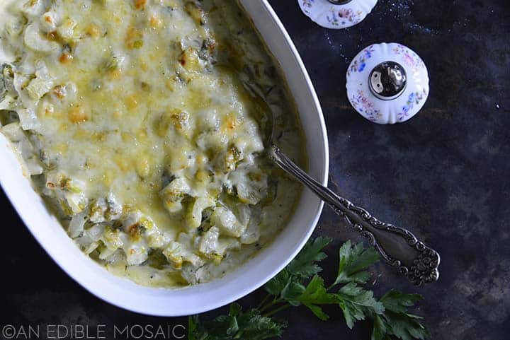 cheesy celery gratin