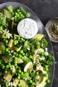 shades of green salad with zaatar dressing featured image