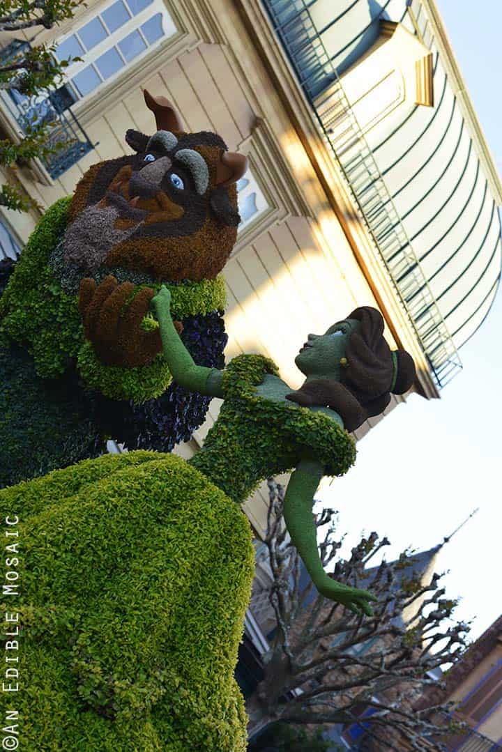 Beauty and the Beast Topiary at Epcot
