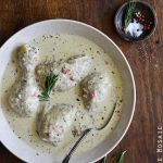 Instant Pot Date Night Low-Carb Creamy Roasted Red Bell Pepper Chicken on Wooden Table