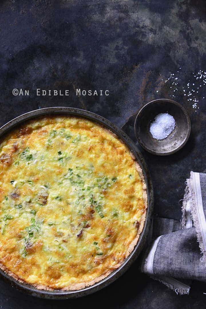 Whole Low-Carb Keto Quiche Lorraine in Tart Pan