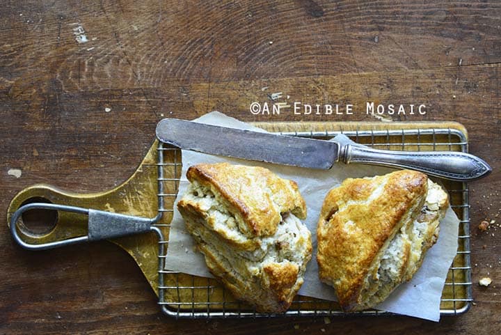 Close Up of Small Batch Maple-Walnut Scones for Two