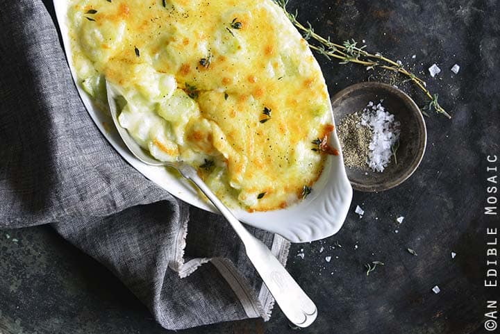 Close Up of Low-Carb Broccoli Stem Gratin