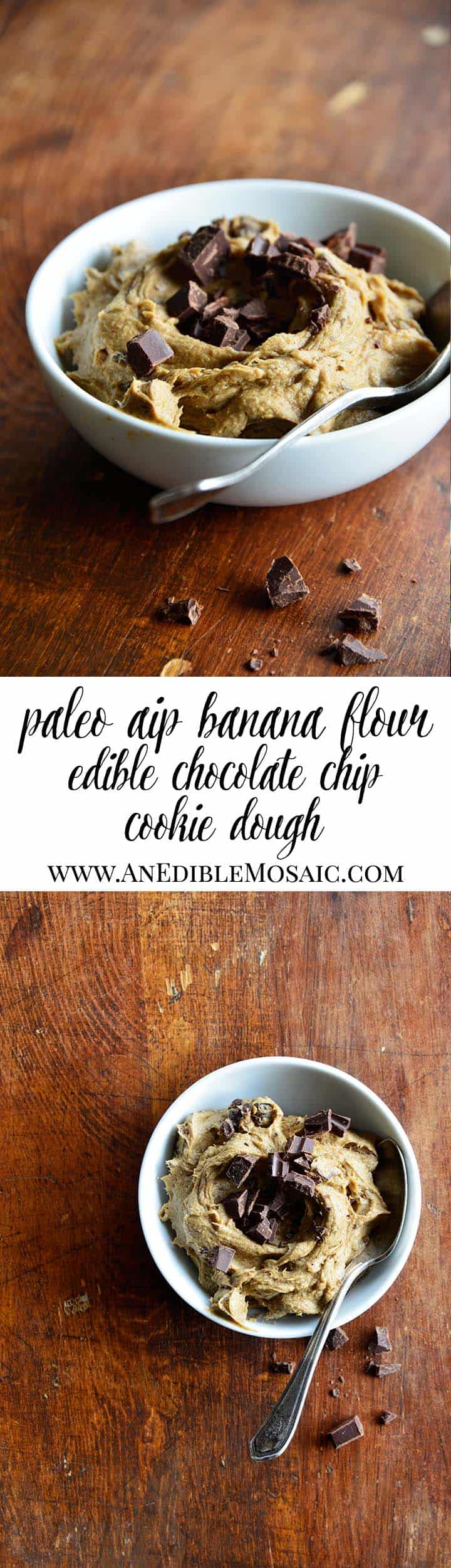 Paleo AIP Banana Flour Chocolate Chip Edible Cookie Dough Long Pin