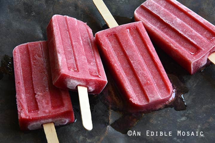 Melting Roasted Plum Rosé Popsicles with Cardamom