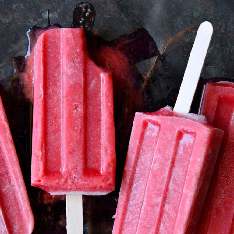boozy popsicles with roasted plums and rose wine featured image