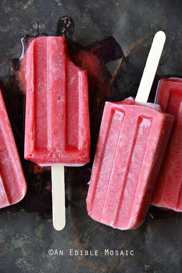 Roasted Plum Rosé Popsicles with Cardamom