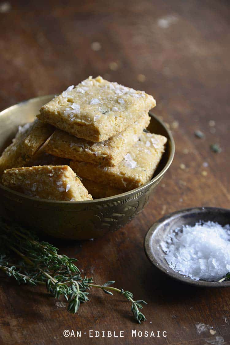 Swiss Cheese and Thyme Homemade Gluten Free Crackers Front View