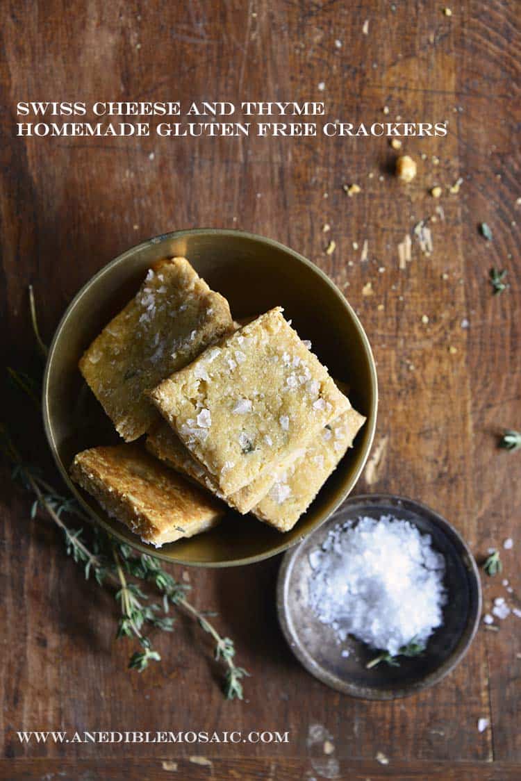 Swiss Cheese and Thyme Homemade Gluten Free Crackers with Description